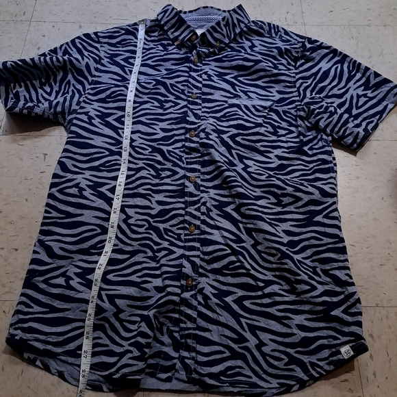 Sovereign code |Men's Zebra Print Shirt - Black and blue - Picture 9 of 10